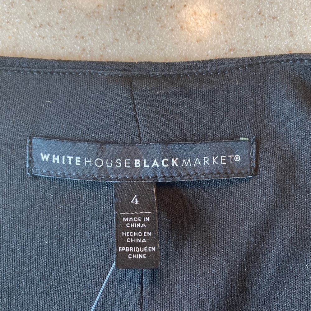 White House Black Market NWT Black Midi Dress Women Size 4 - Picture 5 of 14